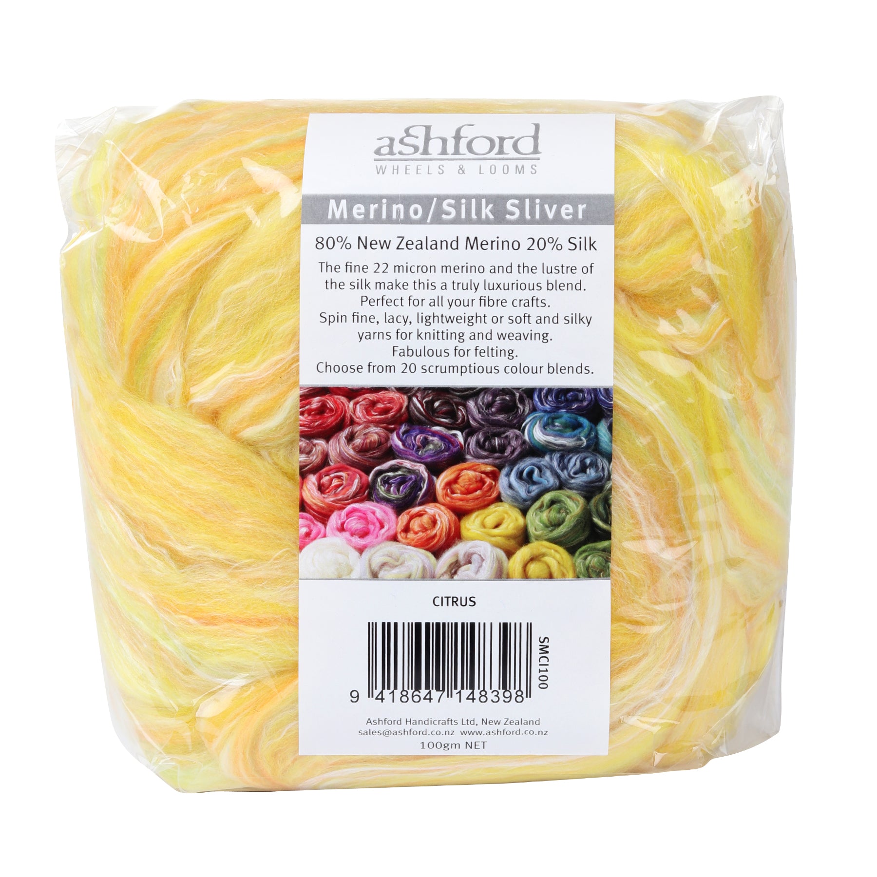 Ashford Merino Silk Fibre Packs