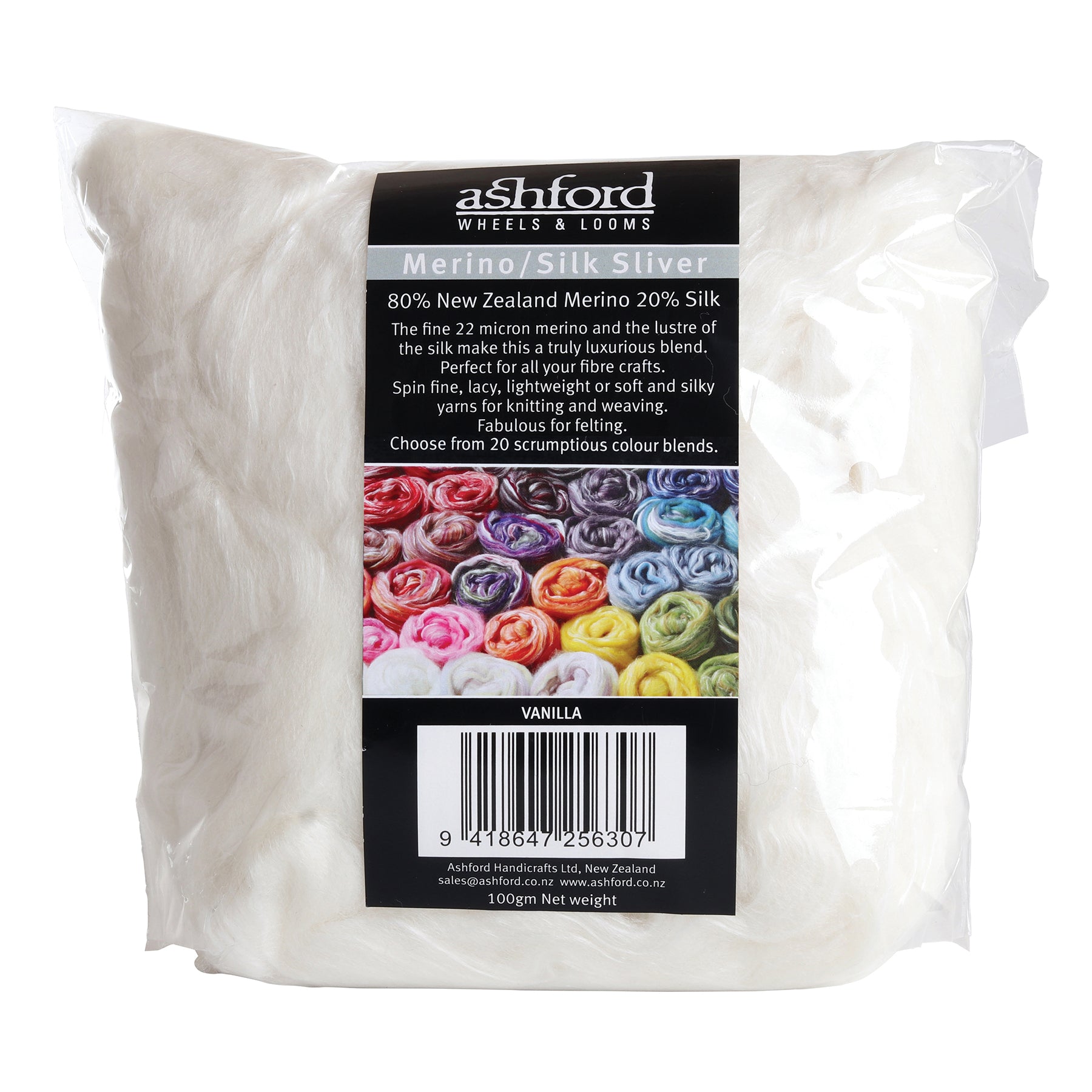 Ashford Merino Silk Fibre Packs